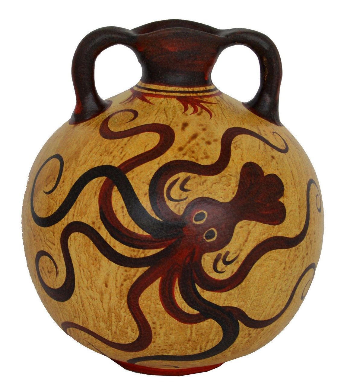 Minoan Art Pottery Small Amphora Vase Octopus Ancient - Etsy