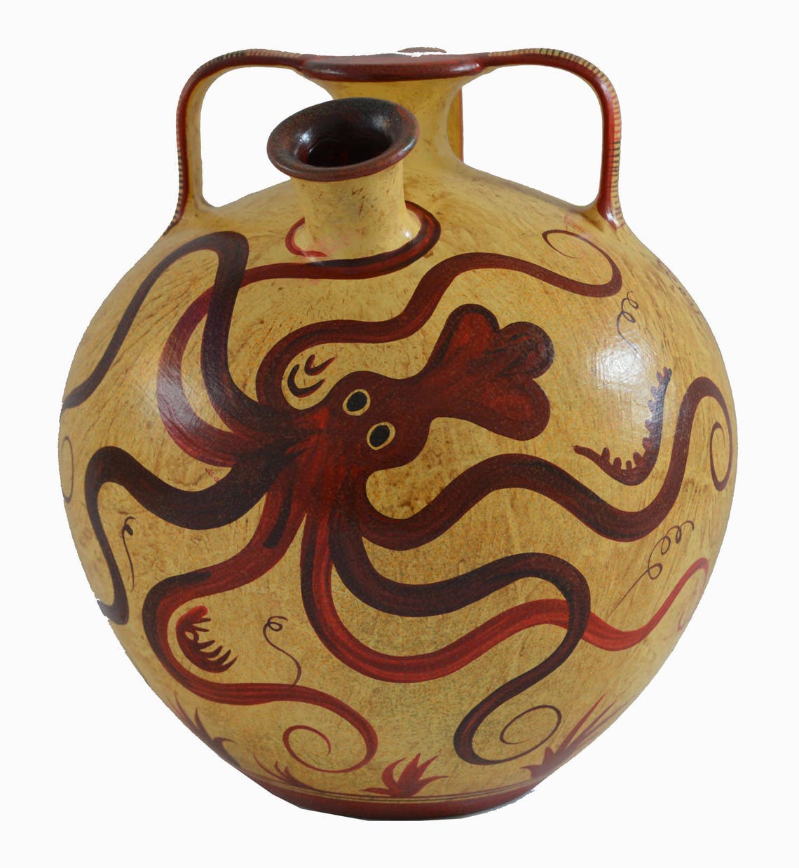 Minoan Art Pottery Amphora Vase Octopus Ancient Crete Etsy