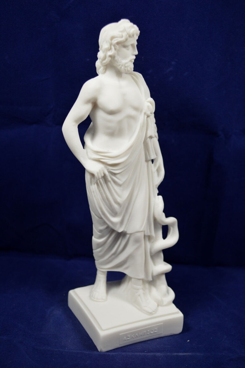 Asclepius Statue Ancient Greek God of Medicine Sculpture Etsy