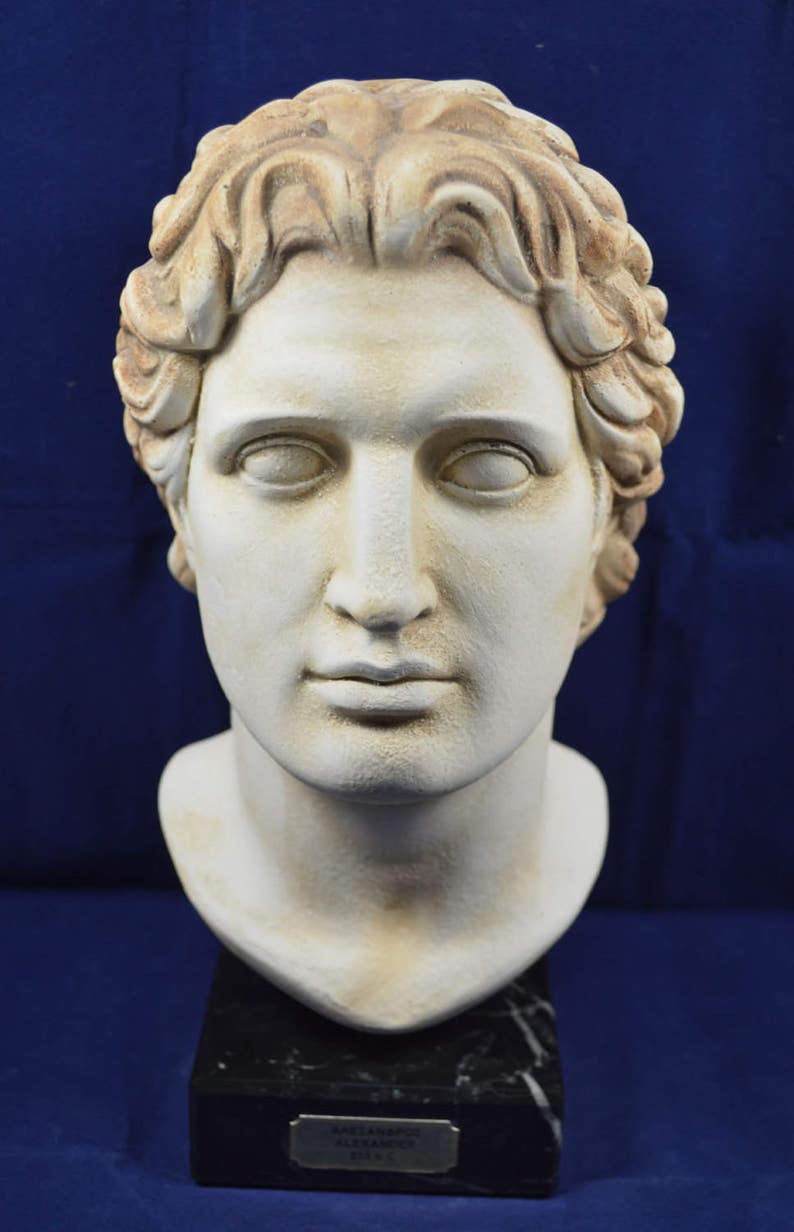 Alexander Sculpture the Great Macedonian King Head Bust Etsy