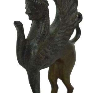 Sphinx Mini Sculpture Ancient Greek Bronze Statue Guardian of Sacred ...