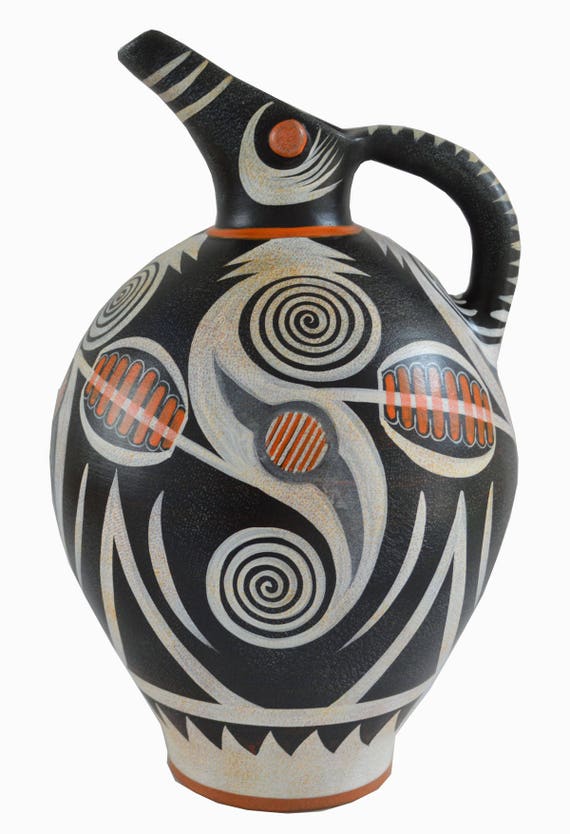 Minoan Pottery Kamares Amphora Vase Handmade In Greece Etsy