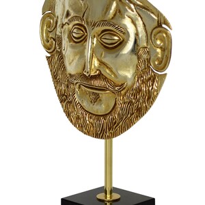 Mask of Agamemnon Gold Plated Relief Mycenaean King Funeral Mask Reproduction image 3