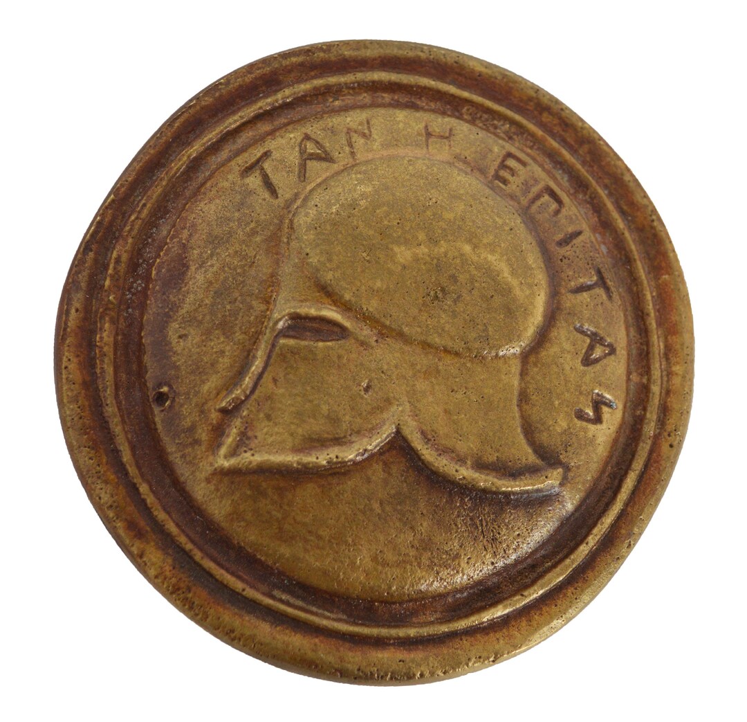 Spartan Helmet Bronze Desk Press Papier Spartans Armor Etsy