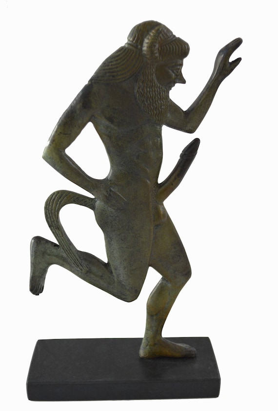 Satyr Sculpture Bronze Statue Ancient Greek Mythic Creature Etsy