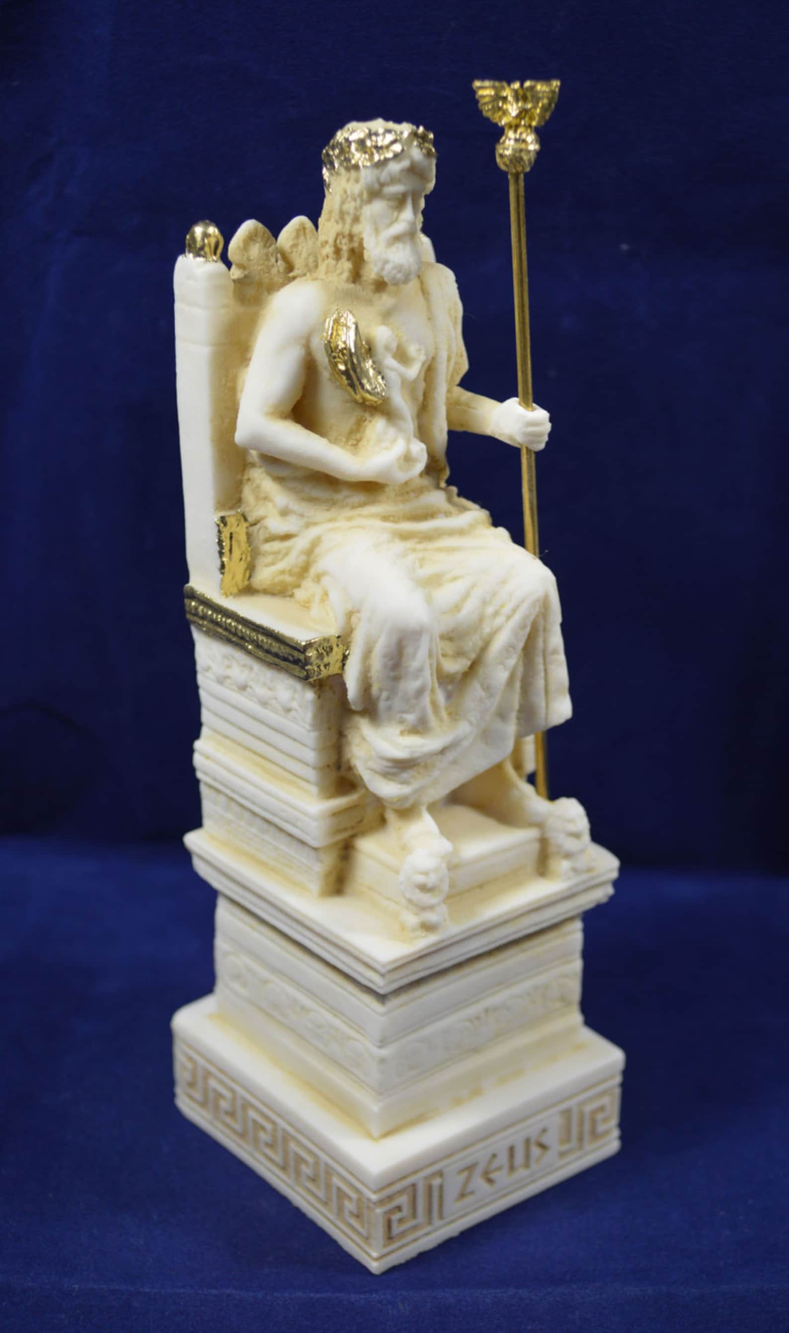 Zeus Sculpture Throne Statue Ancient Greek God King of All Etsy
