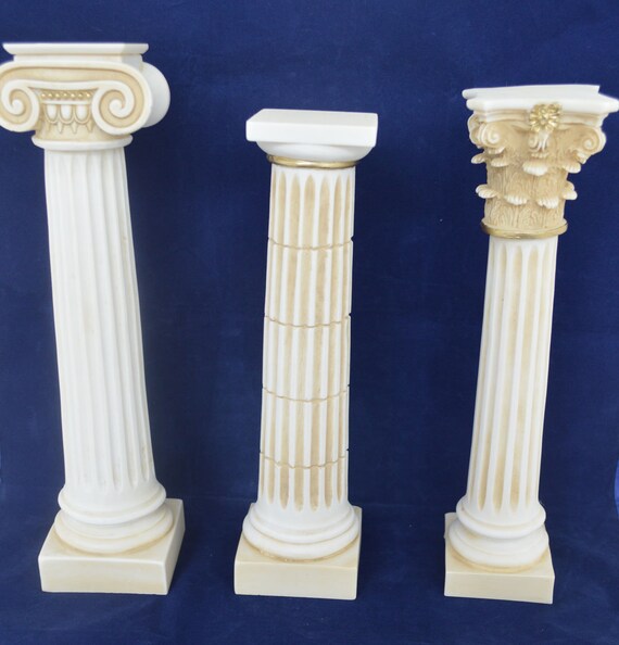 Ionic Doric Pedestal Temple Ancient Statue Free Track 3 Column Set Corinthian
