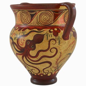 Minoan Pottery Small Amphora Vase Dolphin Octopus Design - Etsy