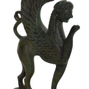 Sphinx Mini Sculpture Ancient Greek Bronze Statue Guardian of Sacred ...