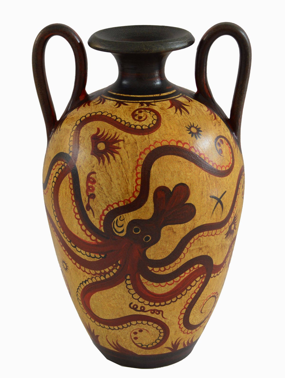 Minoan Art Pottery Amphora Vase Octopus Ancient Crete Etsy