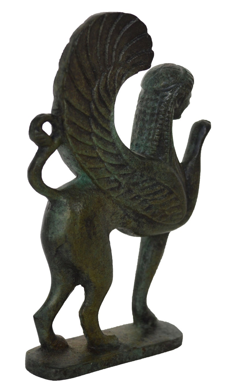 Sphinx Mini Sculpture Ancient Greek Bronze Statue Guardian - Etsy