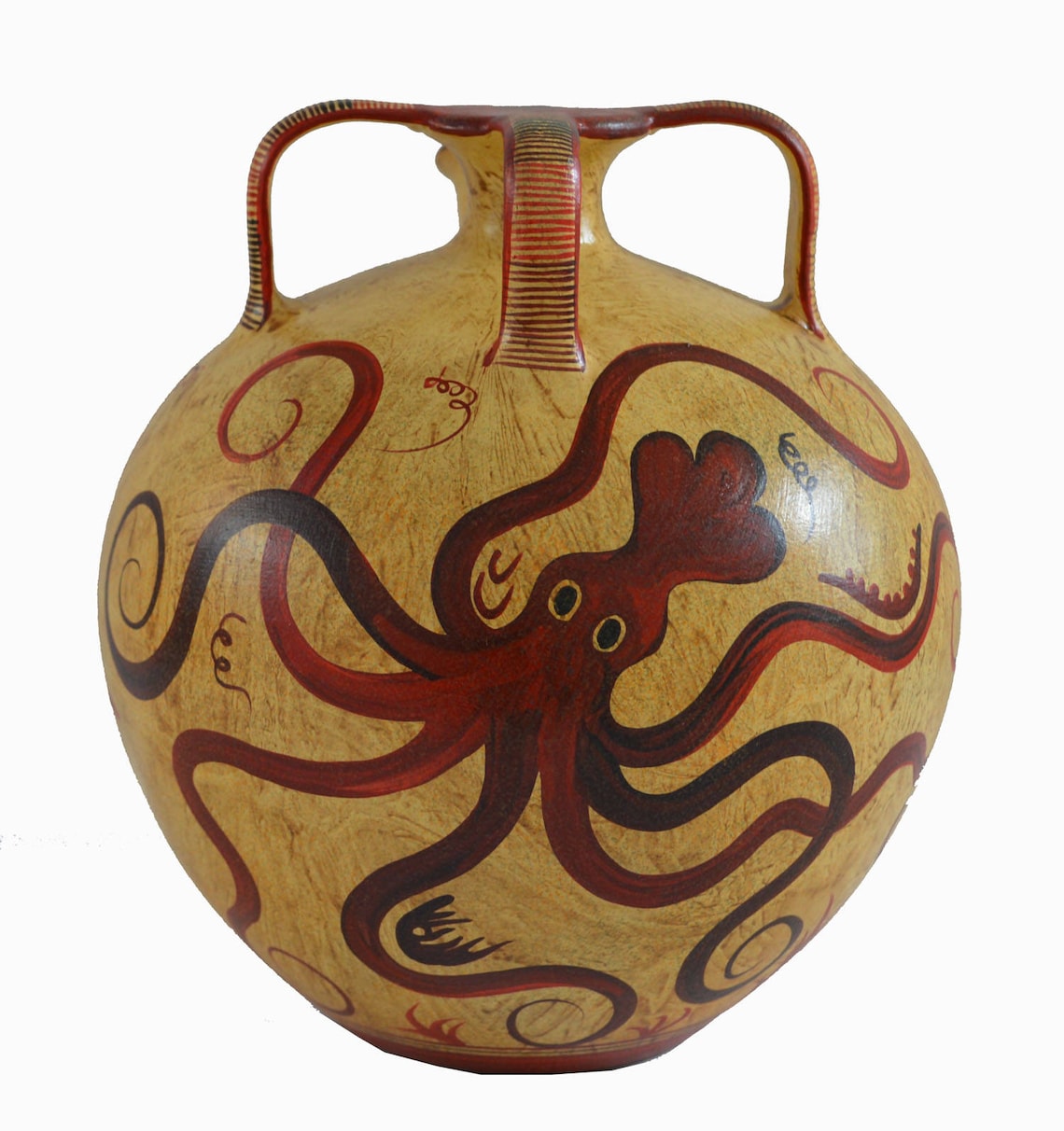 Minoan Art Pottery Amphora Vase Octopus Ancient Crete Etsy