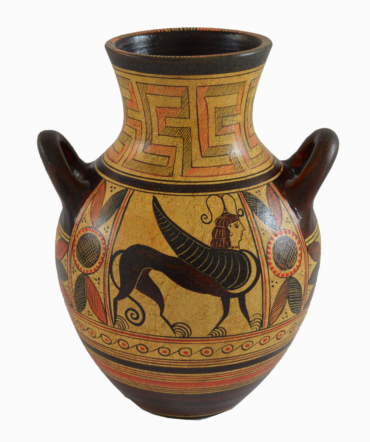 Minoan Pottery Amphora Vase Griffin Guardian Ancient Crete Etsy
