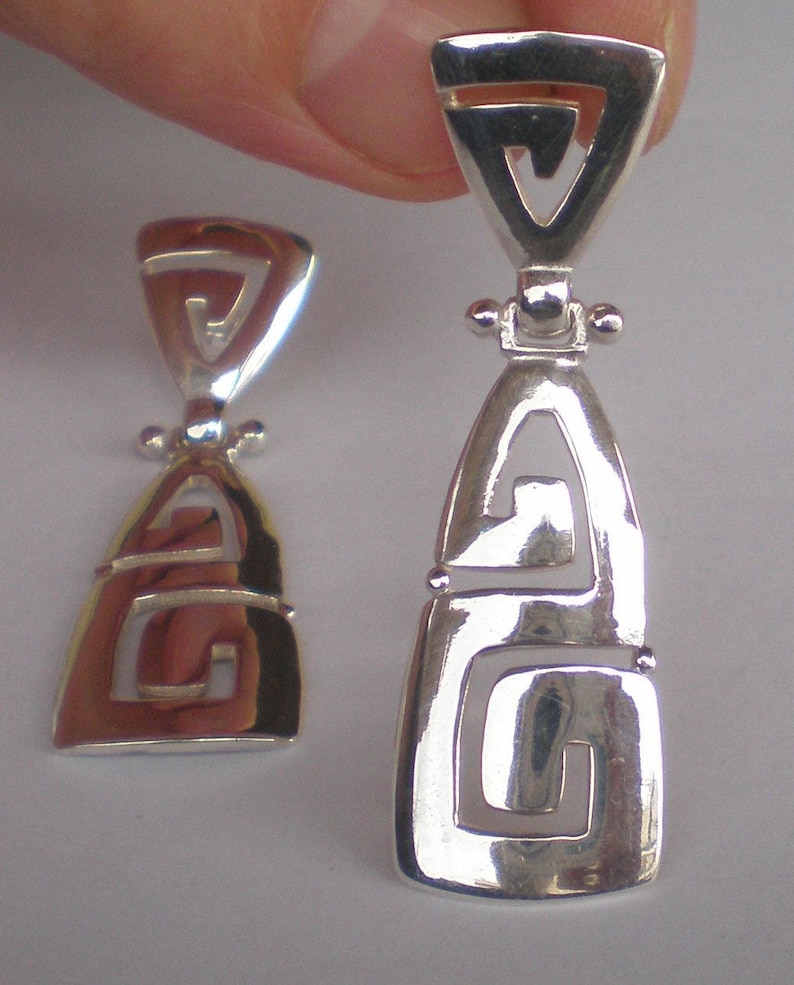 Ancient Greece Meander Sterling Silver 925 Earrings Maiandros Design