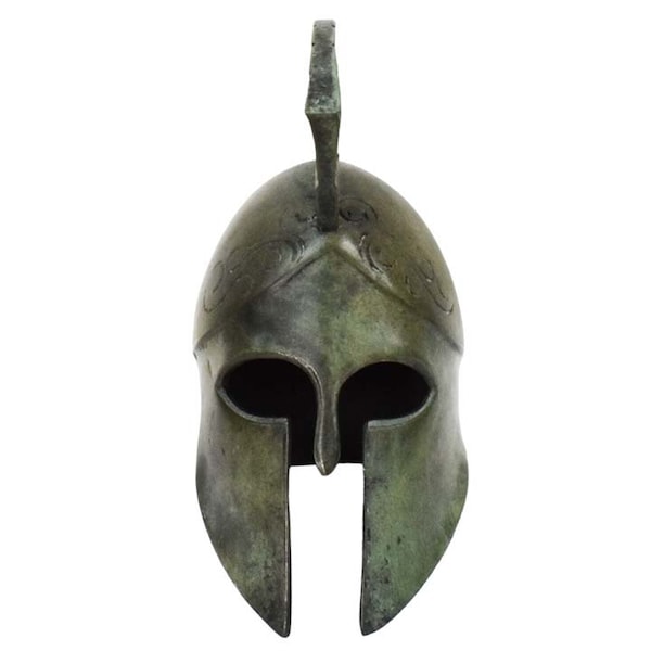 Casque miniature corinthien en bronze pur - Infanterie de soldat hoplite spartiate grec