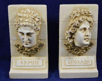 Hermes Apollo sculpture set ancient Greek Gods