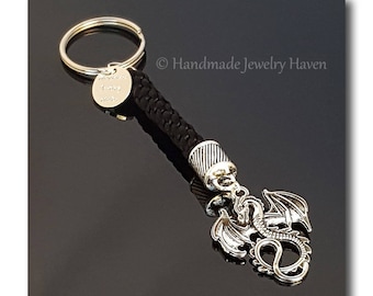 Dragon Key Chain, Key Chain, Fathers Day Key Chain, Cosplay Key Chain, Gamer Key Chain, Kumihimo Key Chain, Dragon
