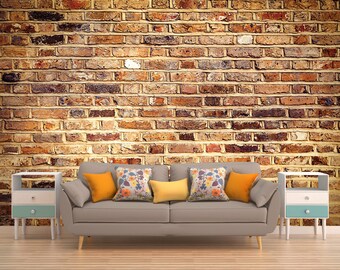 Brewster Home Fashions Xxl4 025 Komar Bricklane Wall Mural Red Etsy