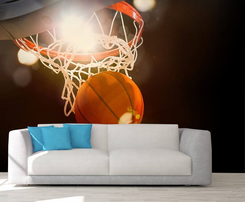 Basketball Wall Mural Basketball Wallpaper Basketball Wall - Etsy Australia