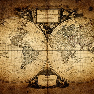 OLD MAP WALLPAPER Self Adhesive Wall Art Map of the World - Etsy