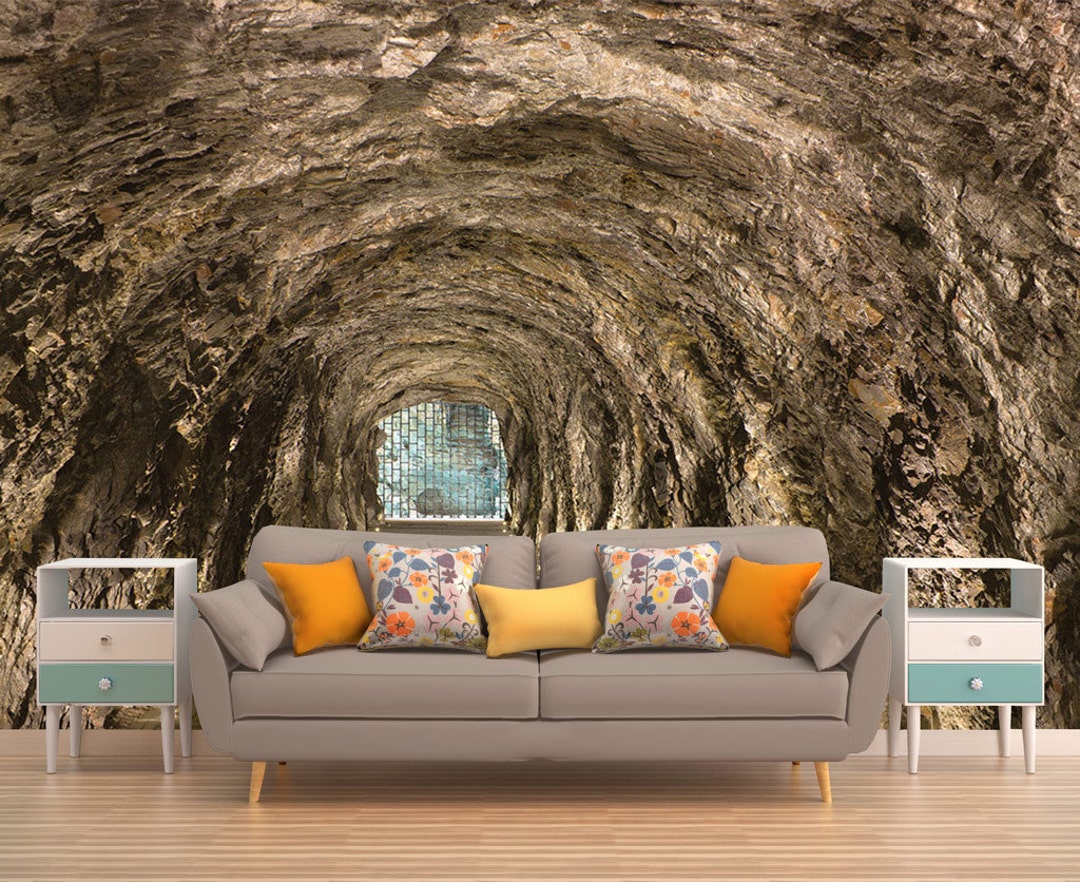 Cave Tunnel Wall Mural, Peel and Stick Wallpaper - Etsy