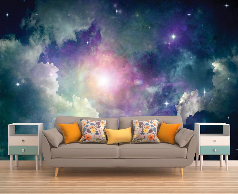 Space Wall Mural Outer Space Wall Mural Galaxy Wallpaper Etsy 日本