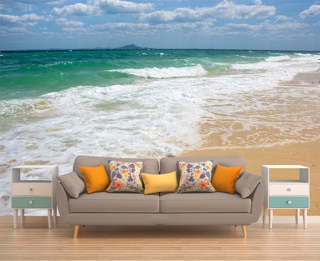 Beach Wall Art Removable Wallpaper Wall Mural Ocean Wall Etsy