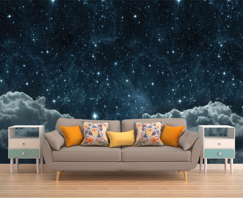 Space Wall Mural Outer Space Wall Mural Galaxy Wallpaper Etsy Canada