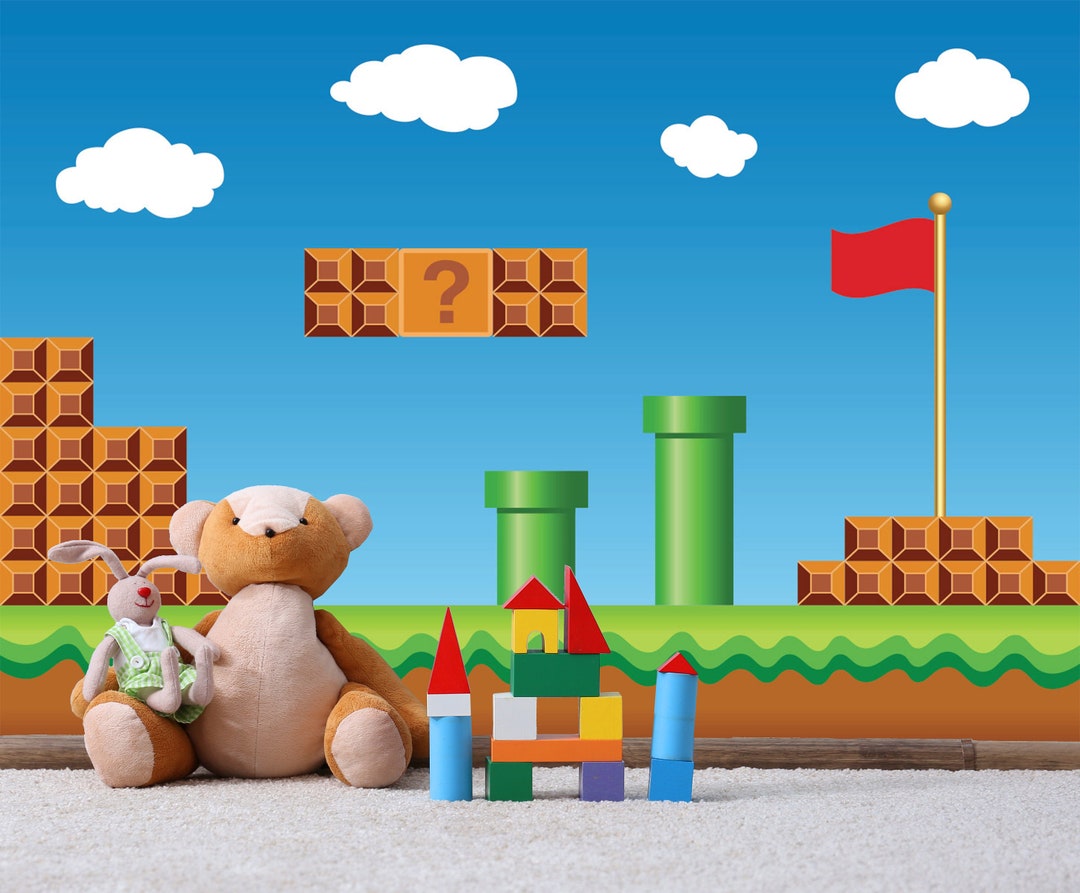 Kids Room Decor, Super Mario Gift, KIDS ROOM WALLPAPER, Kids Room Art