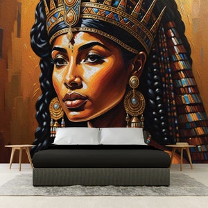 Cleopatra Headpiece, PEEL AND STICK, Cleopatra Poster, Cleopatra Wall Art, Egyptian Queen, Cleopatra Painting, Egyptian Painting
