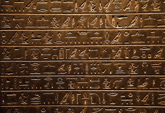 剥がして貼るウォールアート、セルフ粘着エジプト壁紙、象形文字