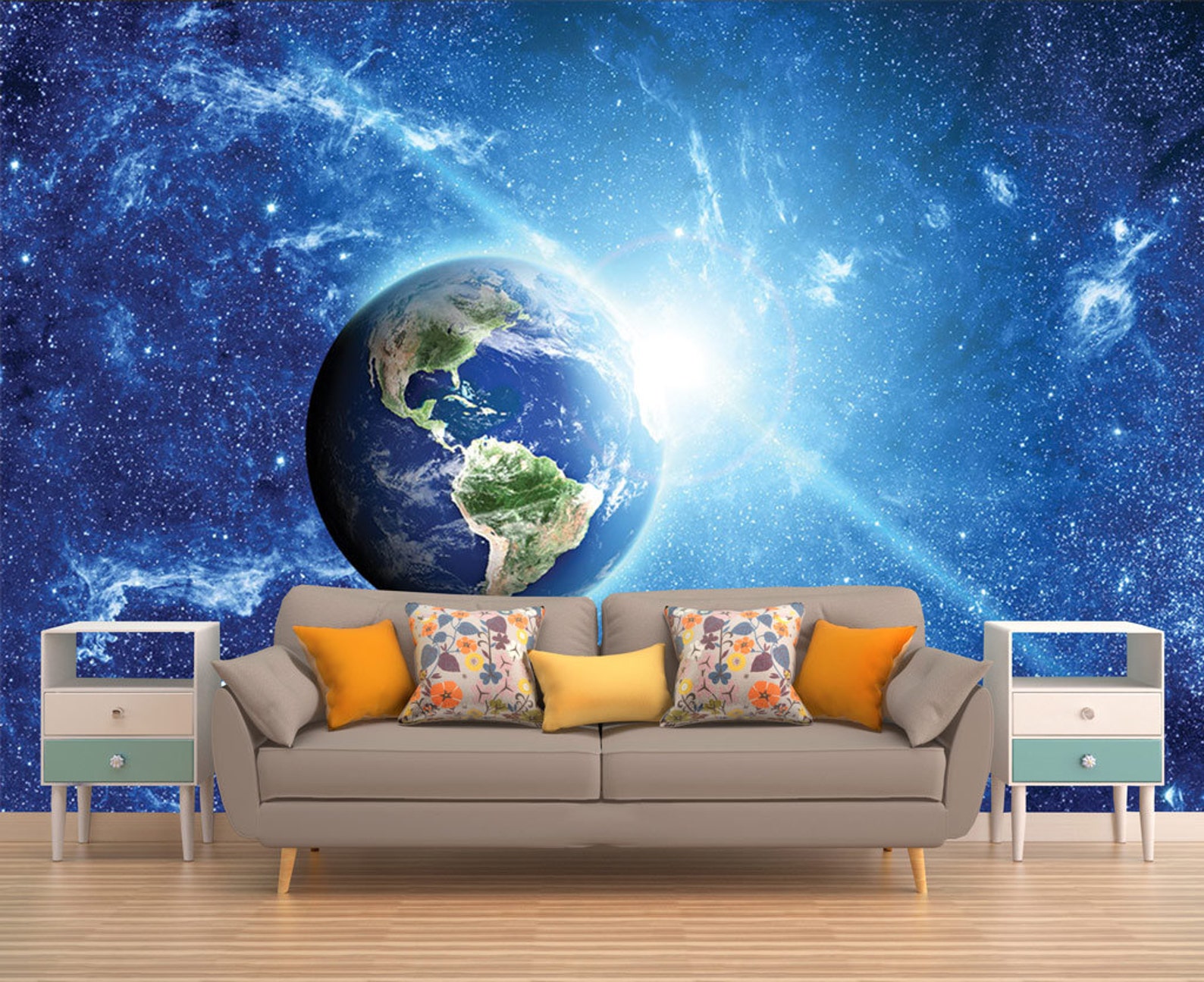 Space Wall Mural Outer Space Wall Mural Galaxy Wallpaper - Etsy