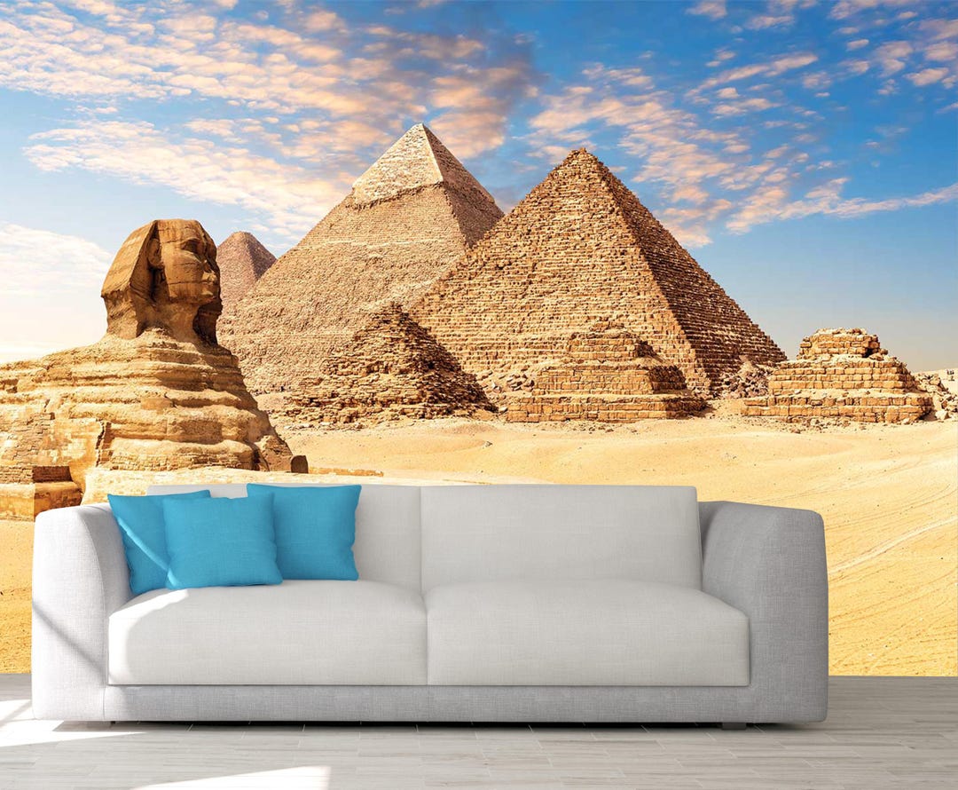 Egyptian Sphinx and Pyramids Peel and Stick Wall Mural - Etsy