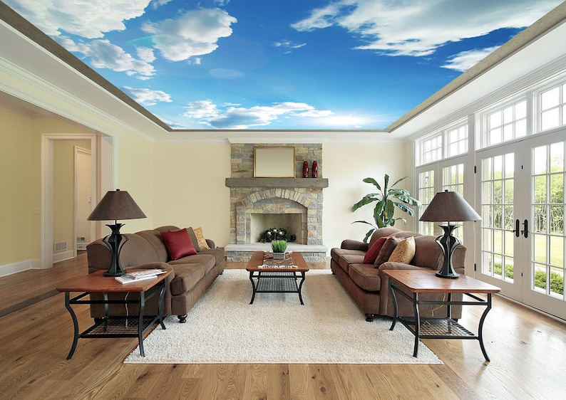 Blue Sky Peel & Stick Ceiling Mural Ceiling Decor Photo Etsy UK