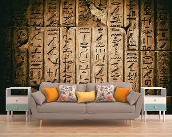 Peel And Stick Wall Art, Egypt Wallpaper, Rustic Wall Mural, Vintage Wallpaper, Vinyl Peel And Stick, Vintage Wall Covering, Mandala