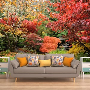 Herbst Chinesischer Garten Schälen und Stick Wallpaper Wandbild