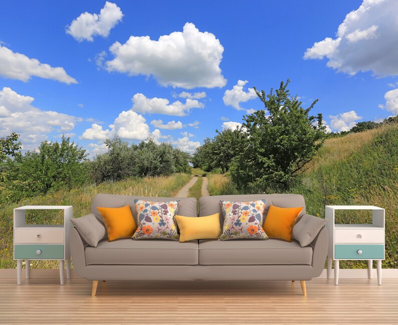 Spring Wall Mural Nature Wall Murals Peel and Stick Vinyl Etsy