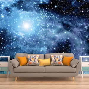 Galaxy Mural, Space Wallpaper, Outer Space Wall Mural, Stars, Deep Space, Universe, Planet, Planets, Solar System, Space, Peel and Stick