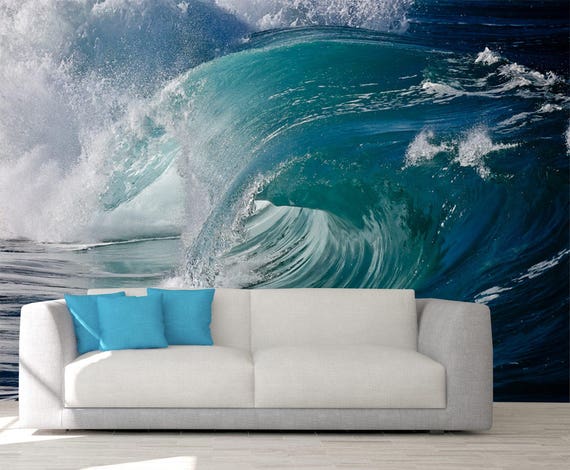 Ocean Wave Wall Mural, Self Adhesive Vinyl, Removable Wall Art - Etsy