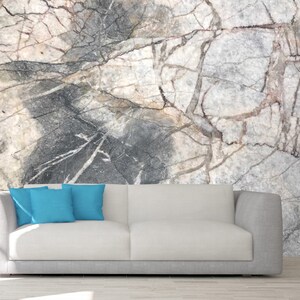 MARBLE TEXTURE WALLPAPER, Peel And Stick Marble Décor, White and Gray Marble Wall Art, Modern Wall Covering, Luxury Marble Wall Covering