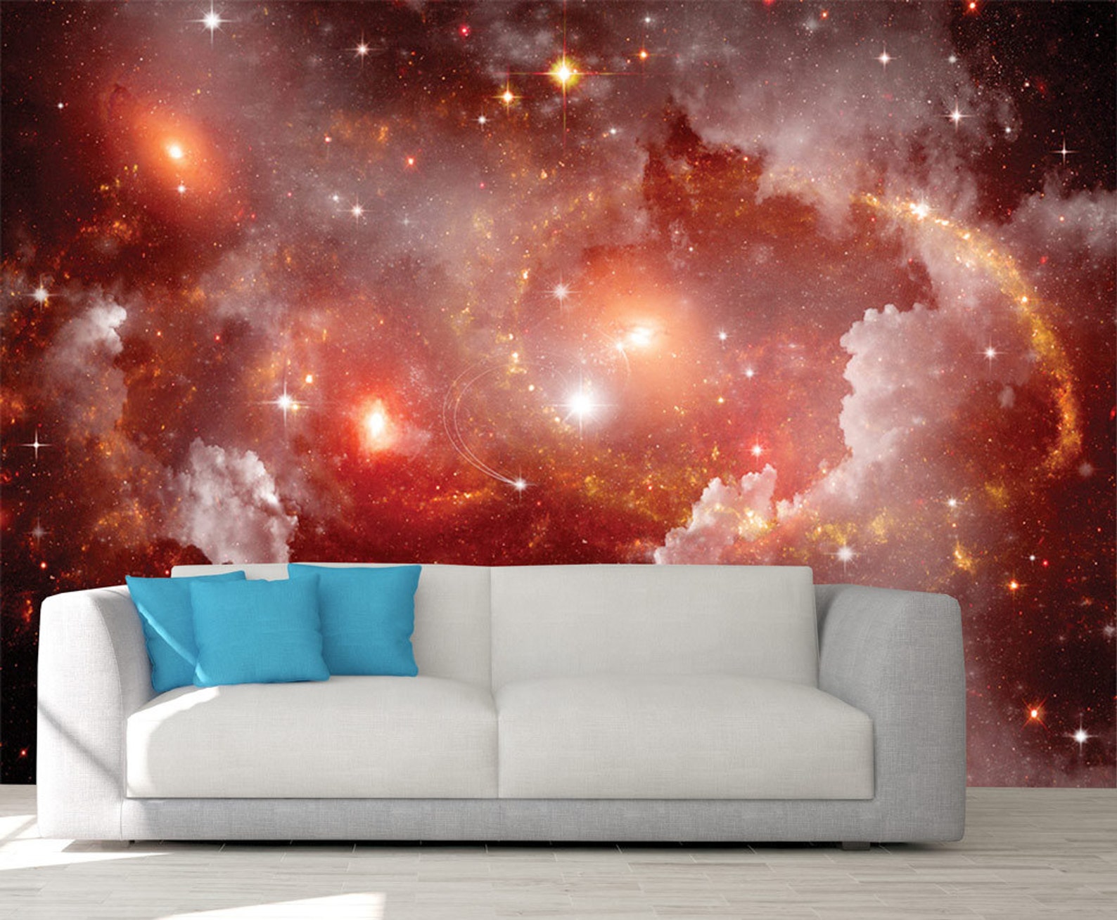 Space Wall Mural Outer Space Wall Mural Galaxy Wallpaper Etsy