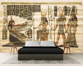 Ancient Egypt, PEEL AND STICK, Ancient Egypt Wall Art, Egyptian Wallpaper, Egyptian Wall Art, Egyptian Pharaoh, Vintage Style Wallpaper