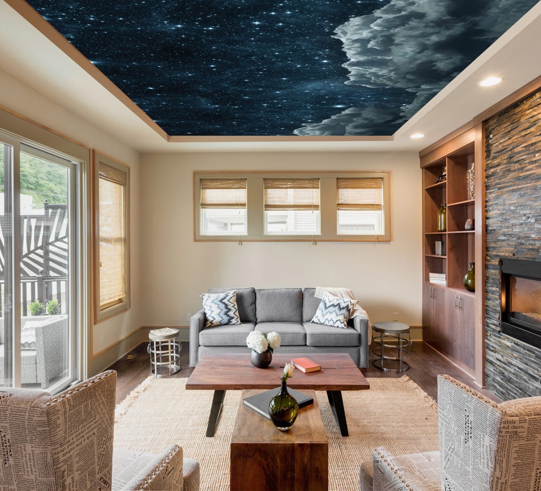 Dark Sky Peel & Stick Ceiling Mural, Ceiling Decor, Photo Wallpaper