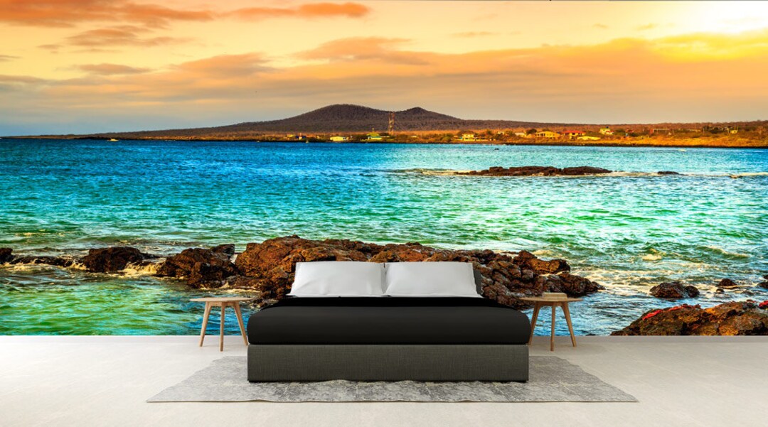 Sunset Wall Decor, Extra Large Wall Mural, Wallpaper Sun, Reusable