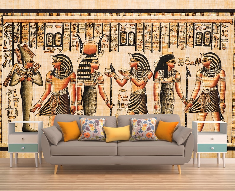 PHARAO Peel And Stick Wall Art, EGYPT Wallpaper, Custom Wall Mural, Large Wallpaper, Selfadhesive Vinyl, REUSABLE Wall Covering, Removable image 1