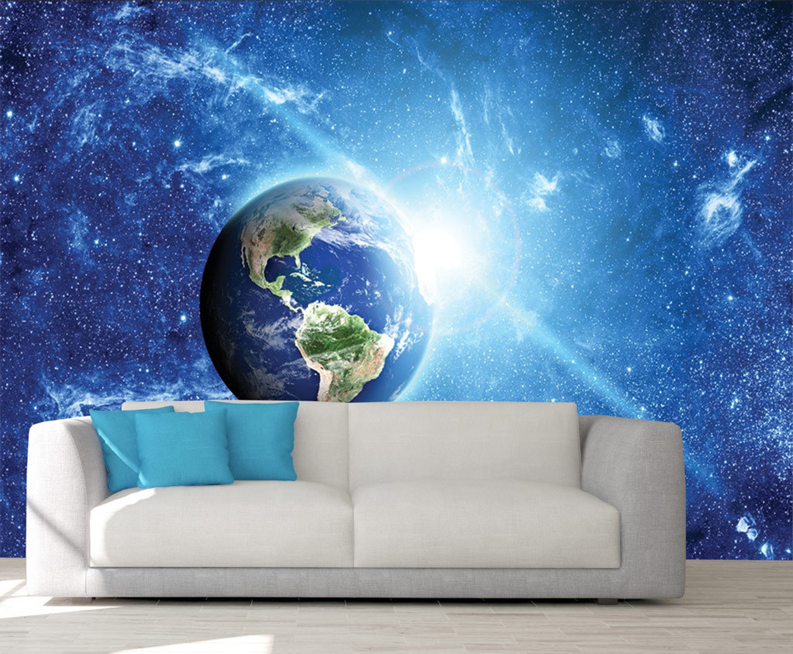 Space Wall Mural Outer Space Wall Mural Galaxy Wallpaper | Etsy