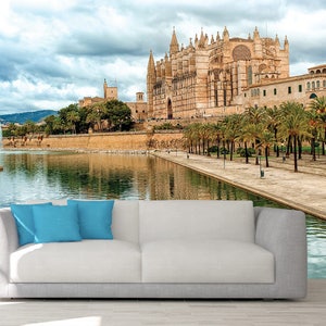 Spain Art, PEEL AND STICK, Spain Sticker, Dome Of Palma De Mallorca, Spain Wall Art, Palma De Mallorca, City Landscape, Living Room Decor
