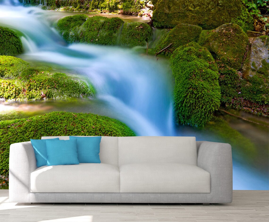 Waterfall Wall Art Wall Decor Waterfall Wall Mural Etsy
