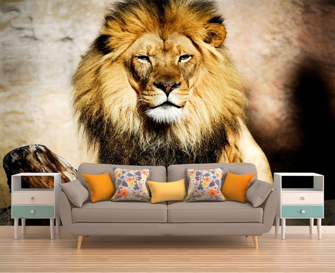 King of the Jungle Wall Mural, LION KING WALLPAPER, Peel and Stick