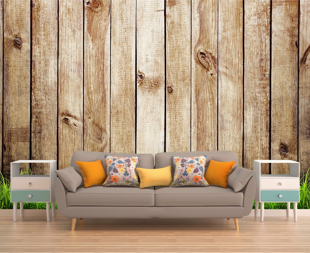 Wooden Wall Covering Wall Covering Peel and Stick Wall Art Etsy